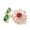 Brass Cubic Zirconia Pendants KK-L253-29G-02-2