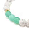 Natural Weathered Agate(Dyed) & Howlite Round Beaded Stretch Bracelet BJEW-JB08087-04-5