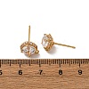 Brass Pave Clear Cubic Zirconia Stud Earring Findings KK-Z121-14G-3