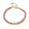 4mm Round Natural Sunstone Beaded Bracelets BJEW-P318-03G-05-1