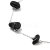 Natural Obsidian Nuggets Link Chain Necklaces NJEW-H041-06P-04-2