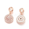 Brass Micro Pave Cubic Zirconia European Dangle Charms ZIRC-E163-19RG-1