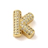 Brass Micro Pave Clear Cubic Zirconia Charms ZIRC-C009-01G-K-1