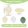 60Pcs 3 Colors Baking Paint Alloy Pendants ENAM-DC0001-79-2