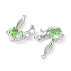 Brass Micro Pave Cubic Zirconia Pendants KK-L208-05P-07-3