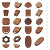 22Pairs 11 Style Walnut Wood Stud Earring Findings MAK-FW0001-01-2