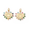 Rack Plating Brass Micro Pave Colorful Cubic Zirconia Pendants ZIRC-C040-15G-2