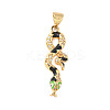 Brass Micro Pave Cubic Zirconia Enamel Pendants KK-D354-04G-B-1