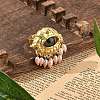 Evil Eye Alloy Adjustable Rings RJEW-A057-02G-3