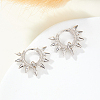 Anti-Tarnish Rhodium Plated 925 Sterling Silver Spike Punk Huggie Hoop Earrings NR6659-1-2