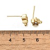 Brass with Cubic Zirconia Stud Earring Finding KK-Q048-16G-3