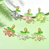 6Pcs 6 Colors Flower Acrylic Pendant Decorations HJEW-JM02719-01-1