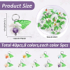 40Pcs 8 Colors Natural Mixed Gemstone & ABS Plastic Imitation Pearl & Acrylic Leaf Pendants PALLOY-YW00095-2