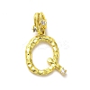 Rack Plating Brass Micro Pave Cubic Zirconia European Dangle Charms KK-L210-015G-Q-1