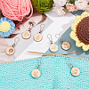 Wooden Pendant Stitch Markers FIND-WH0110-776-4