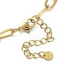 304 Stainless Steel Triple Leaves Pendant Paperclip Chain Necklaces NJEW-K389-02G-4
