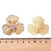 Flower Brass Micro Pave Cubic Zirconia Stud Earrings EJEW-F391-07G-03-5