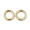Brass Pave Clear Cubic Zirconia Spring Gate Rings KK-J301-15G-1