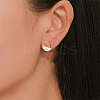 10Pairs 10 Colors Opaque Resin & Walnut Wood Stud Earring Findings MAK-CJ0001-11-6