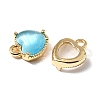 Heart Brass Charms KK-D024-02G-2