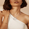 1Pc Alloy 3 Rings Pendant Long Necklaces for Women NJEW-LP0002-93-1