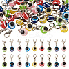 36Pcs 6 Colors Handmade Lampwork Evil Eye Pendant Decorations HJEW-TA0001-11-1