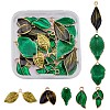 24Pcs 8 Styles Green Leaf Charm Pendant Alloy Enamel Leaves Charm Mixed Shape Pendant for  Jewelry Necklace Earring Making Crafts JX300A-1