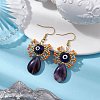 Natural Tiger Eye Dangle Earrings EJEW-MZ00169-01-2
