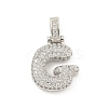 Brass Micro Pave Clear Cubic Zirconia Pendants KK-B099-01P-G-1