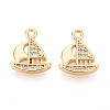 Brass Micro Pave Cubic Zirconia Charms X1-KK-N263-111G-1