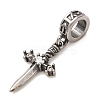 316 Surgical Stainless Steel & Rhinestone European Dangle Charms SA-CBA7555-17AS-02-2