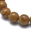 Natural Wood Lace Stone Bead Stretch Bracelets X-BJEW-K212-A-041-3