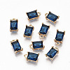 Brass Glass Rhinestone Pendants GLAA-S179-21A-RS-1