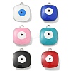 Rack Plating Brass Enamel Charms KK-G515-22P-1
