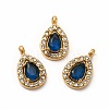 PVD Vacuum Plating 304 Stainless Steel Cubic Zirconia Pendants STAS-A076-01G-2