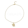 Golden Plated Brass Micro Pave Clear Cubic Zirconia Pendant Necklaces LS-NJEW-L178-01G-04-2