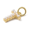 Rack Plating Brass with ABS Plastic Imitation Pearl Charms KK-B092-30T-G-2
