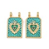 Brass Enamel Pendants KK-B157-28A-G-1