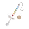 Chakra Glass Beads & Brass Dragonfly Hanging Suncatchers HJEW-JM04684-3
