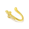 Clear Cubic Zirconia Cross Clip on Nose Rings AJEW-F059-11G-3