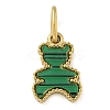 Synthetic Malachite Bear Charms STAS-B075-01G-01-1