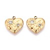 304 Stainless Steel Crystal Rhinestone Heart Charms STAS-T071-18G-1