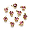 PVD Vacuum Plating 201 Stainless Steel Rhinestone Charms X-STAS-S068-10G-2
