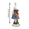 Resin Standing Rabbit Statue Bunny Sculpture Tabletop Rabbit Figurine for Lawn Garden Table Home Decoration ( Blue ) JX084A-2