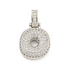 Brass Micro Pave Clear Cubic Zirconia Pendants KK-B099-01P-O-1