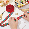 10 Yards Ethnic Style Embroidery Polyester Ribbons OCOR-FG0002-26B-3