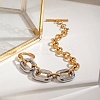 304 Stainless Steel Cable Chain Bracelets for Women BJEW-K279-01GP-3