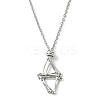 Crystal Cage Holder Necklace NJEW-JN04602-01-2