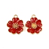 Light Gold Plated Alloy Enamel Pendants ENAM-Z017-14KCG-2