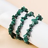 Unisex Chip Natural Malachite Beaded Stretch Bracelets BJEW-S143-34-4